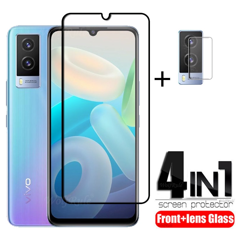 4-in-1 For Vivo Y7T Glass For Vivo Y7T Tempered Glass 9H HD Full Cover Protective Flim Screen Protector For Vivo Y7T Lens Glass