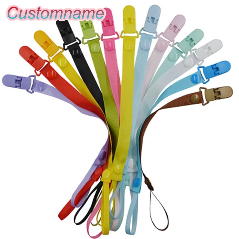 1Pcs Baby Teether Pacifier Clip Chain Polyester Clip Pacifier Solid Color Clip Nipple Holder Chain Infant FeedingChristmas Gifts