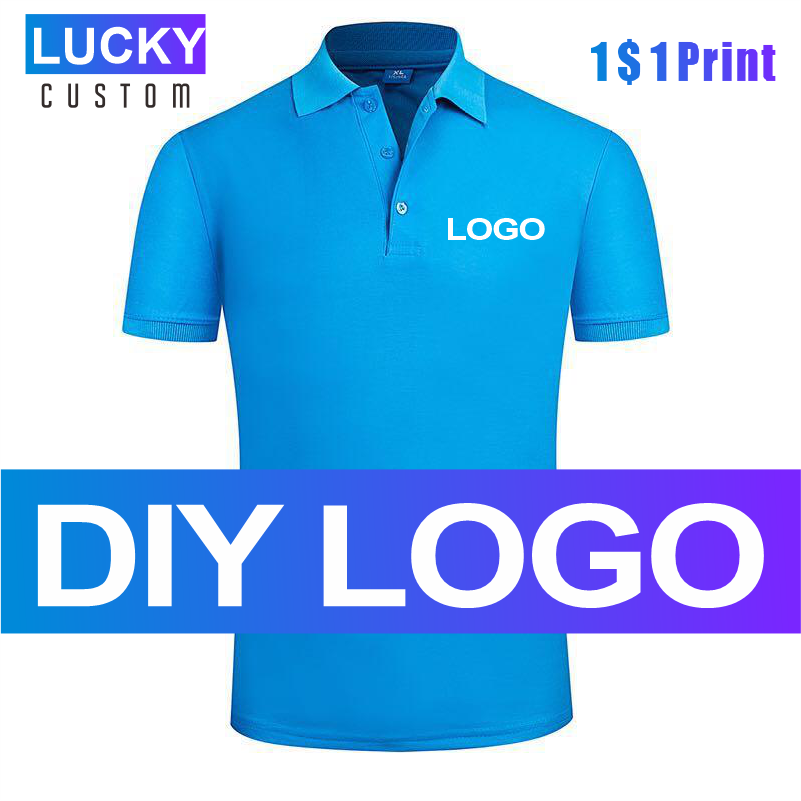 Men's Pique Short Sleeve Polo Shirt Custom Printed Embroidered Logo Breathable Solid Color Shirt Comfortable Casual Top 4xl