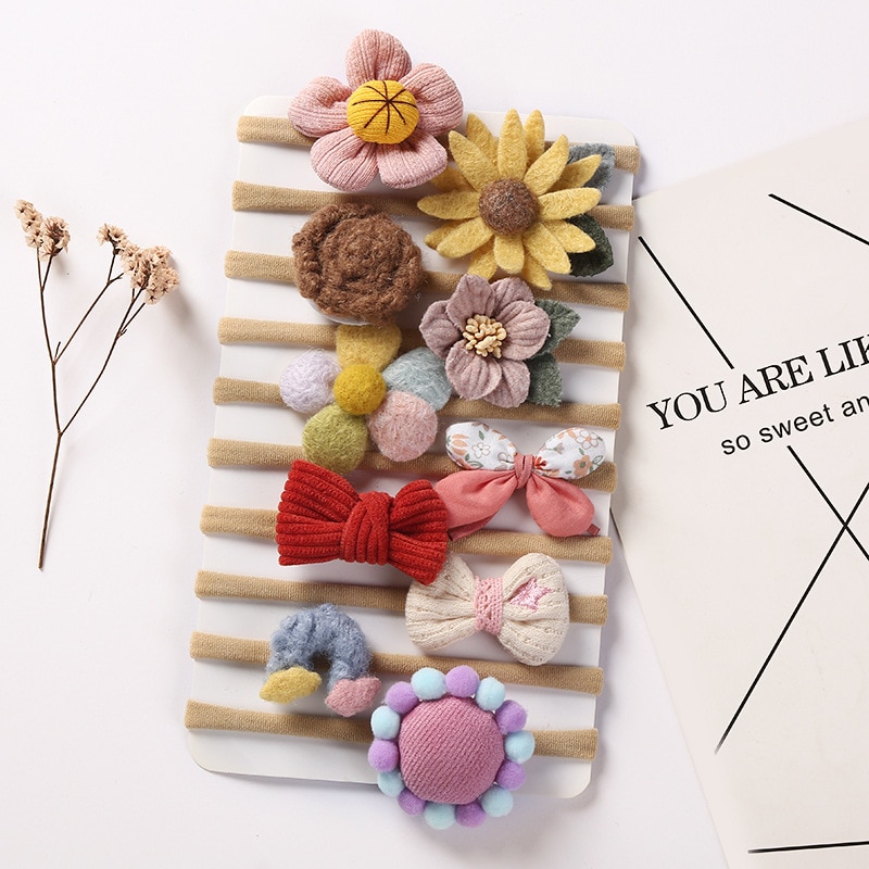 Flower Headband for Baby Girls Cute Bowknot Headbands Elastic Nylon Hairbands Infant Kids Hair Accessories Soft Babies Hair Band