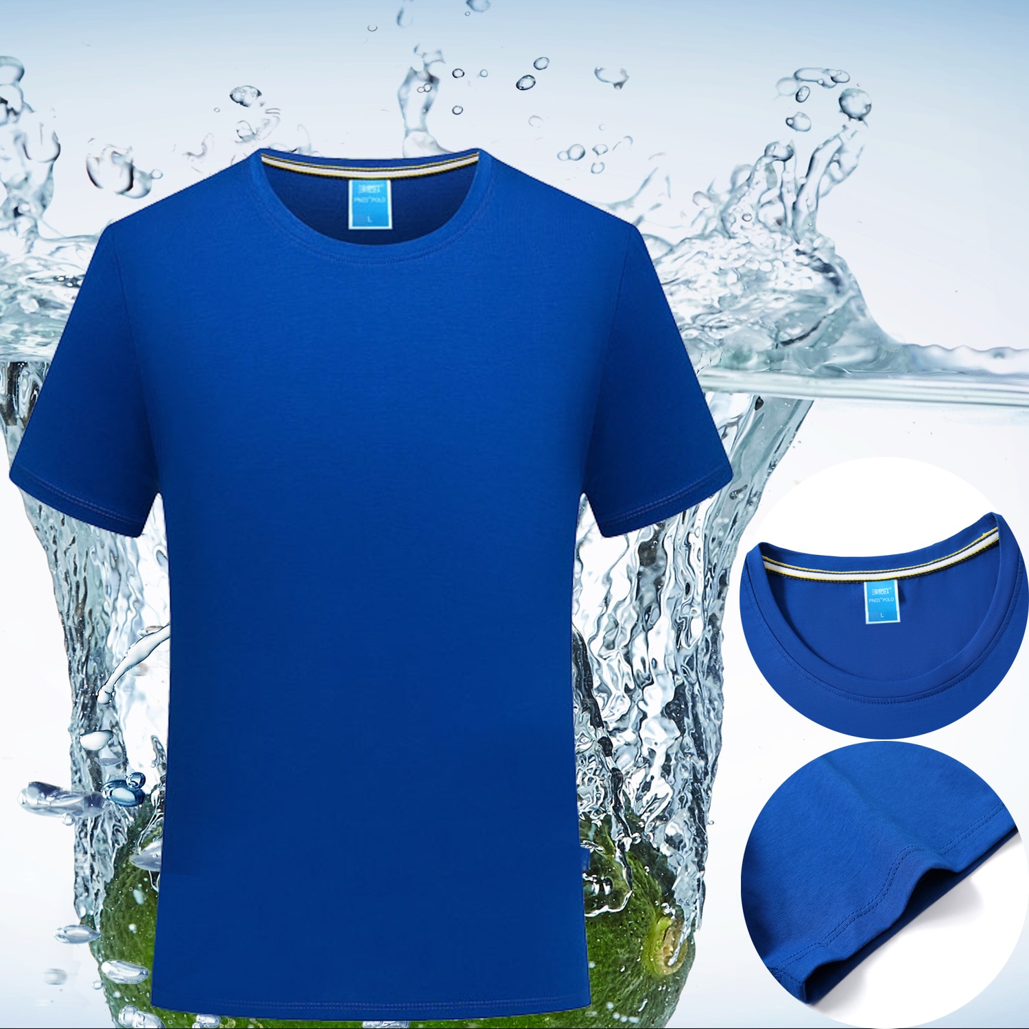 High-end custom outdoor sports plain cotton round collar T-shirt