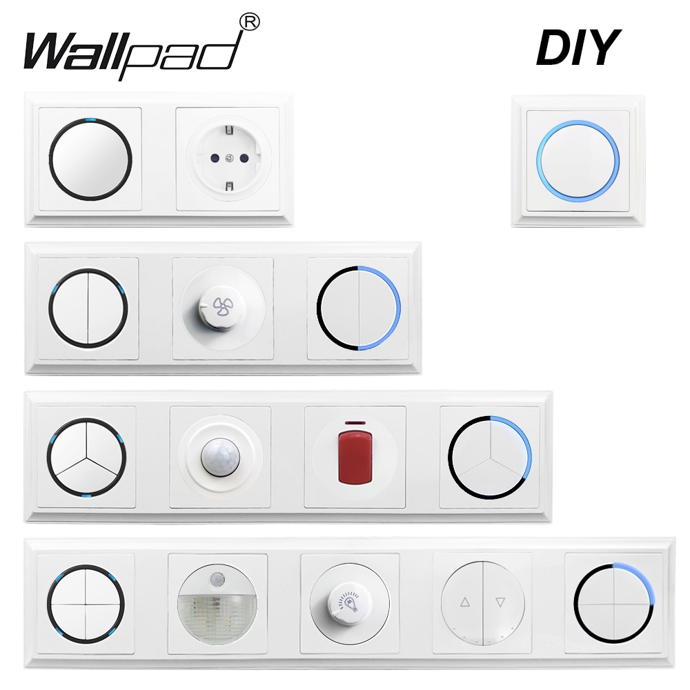 LED Neon Luxury White Plastic 1 2 3 4 Gang Intermediate IR Motion Sensor Foot Light 20A 45A Cooker Wall Switch DIY Wallpad