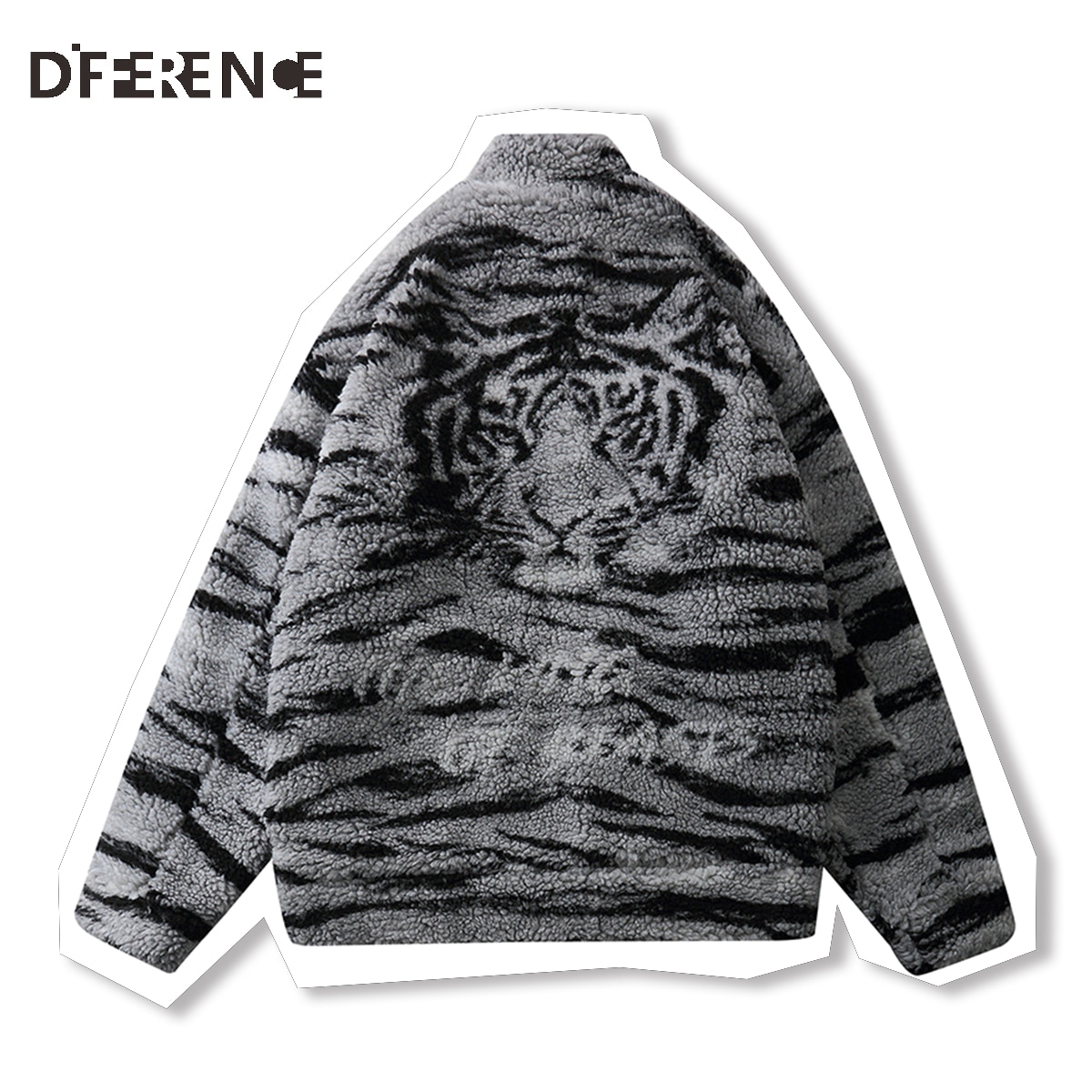 Hip Hop Retro Parka Men Harajuku Tiger Pattern Lambs Wool Parkas Coats 2021 Winter Thicken Warm Loose Unisex Outwear Jackets NEW