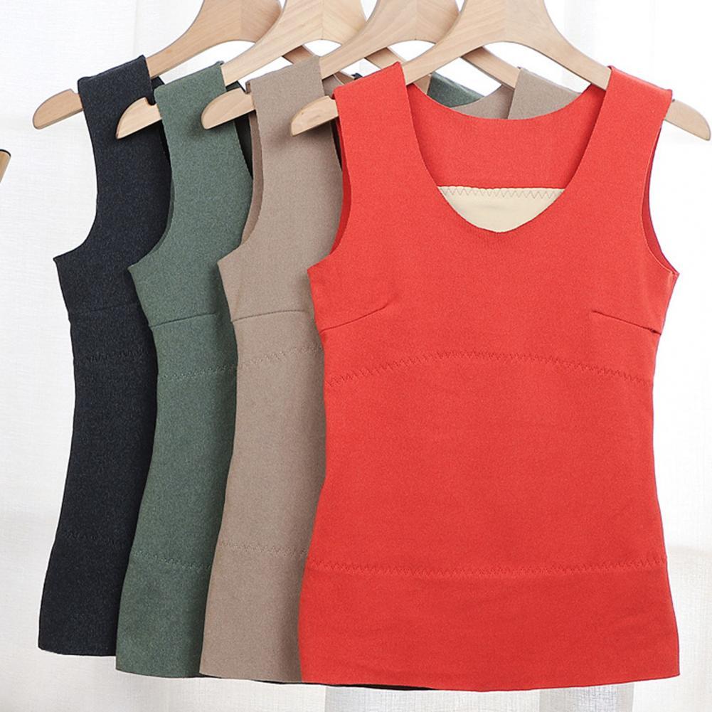 Women Underwear Top Seamless Highly Warm Thicken Double-side Plush Lady Base Top for Inner Wear