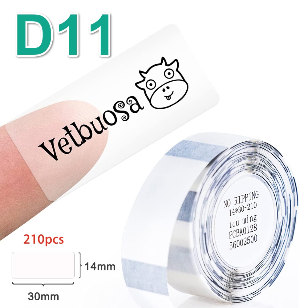 Label Sticker Niimbot D11 D110 D11 Label Paper Transparent Luminous White Niimbot D11 Labels for Niimbot D110 Printer Machine
