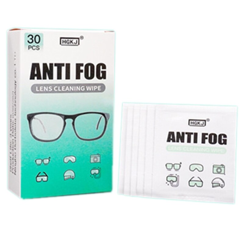 30 pcs Anti-Fog Glasses Cleaner Safely Cleans Glasses, Sunglasses, Phone Screen Pre-Moistened Defogger for students