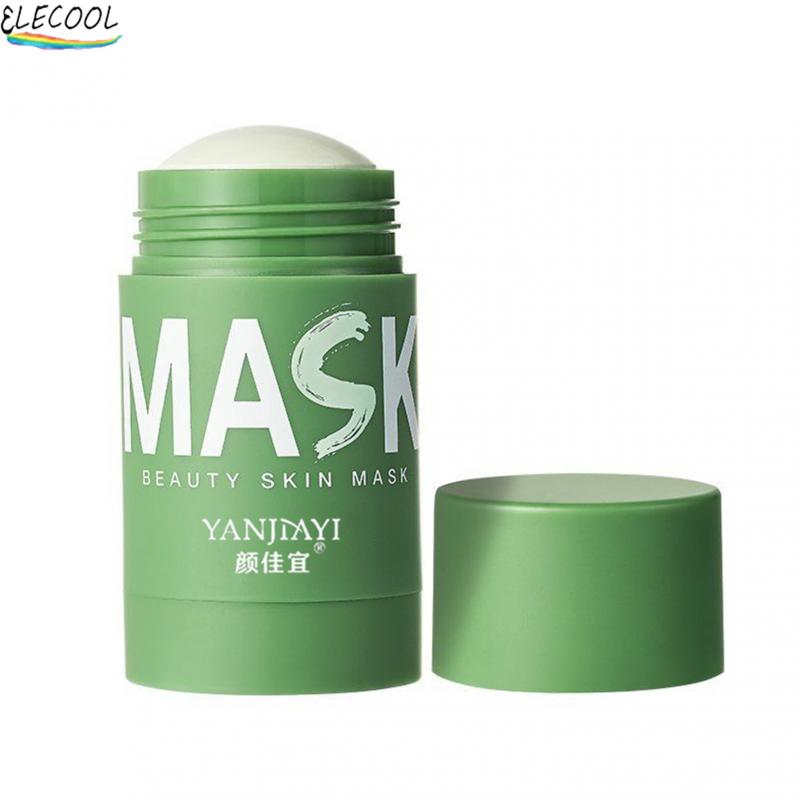 ELECOOL 1PC Green Tea Mask Stick Purifying Clay Oil Control Cleansing Stick Mask For Face Oil Control Anti-acne Whitening Beauty