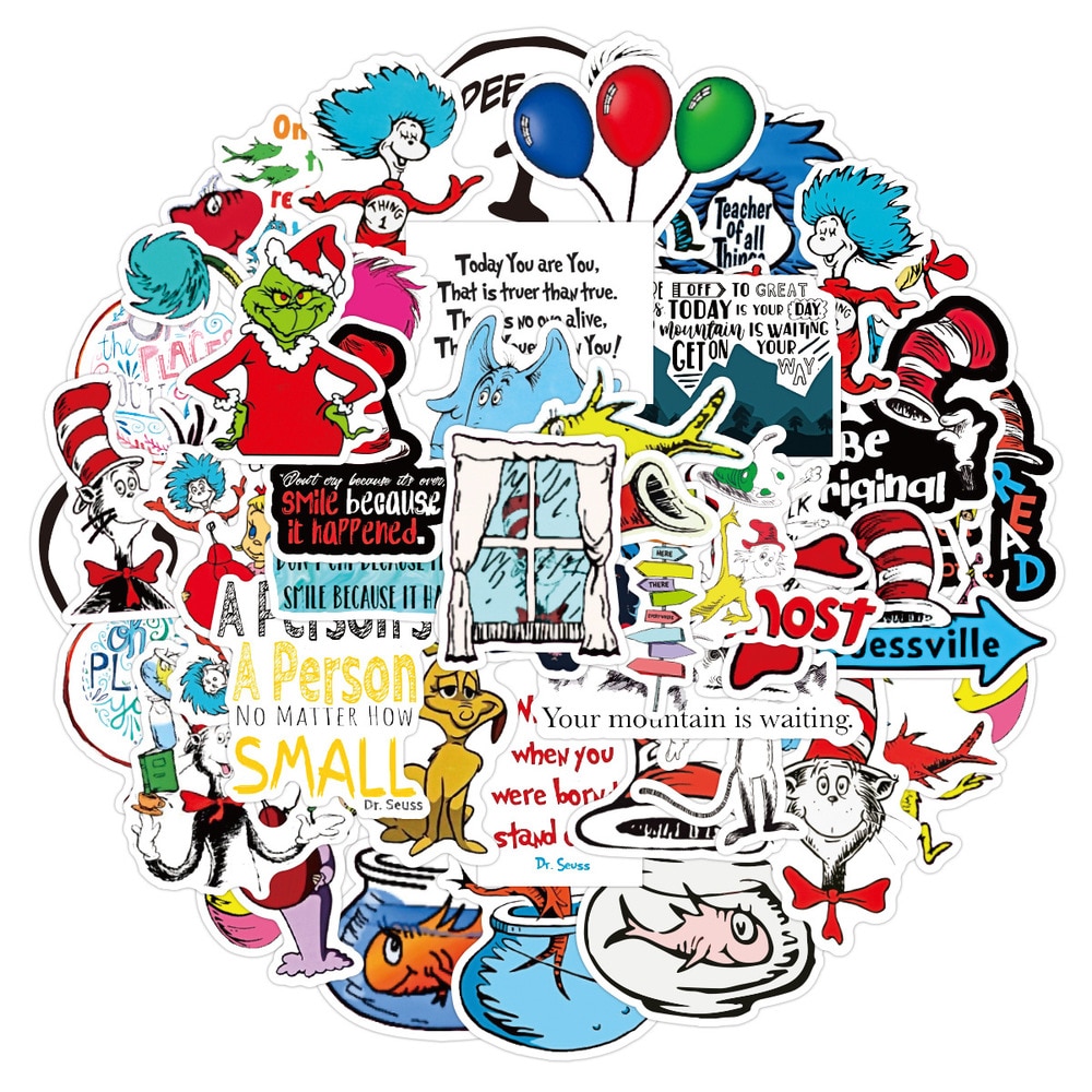 10/50PCS Cartoon Dr.Seuss Graffiti Sticker Laptop Guitar Skateboard Water Cup Mobile Phone Gift Toy Sticker Wholesale