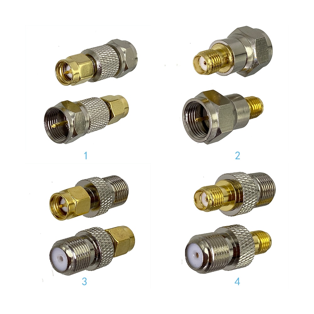 1pcs Connector Adapter F TV to SMA Male Plug & Female jack RF Coaxial Converter Wire Terminal Brass Straight New