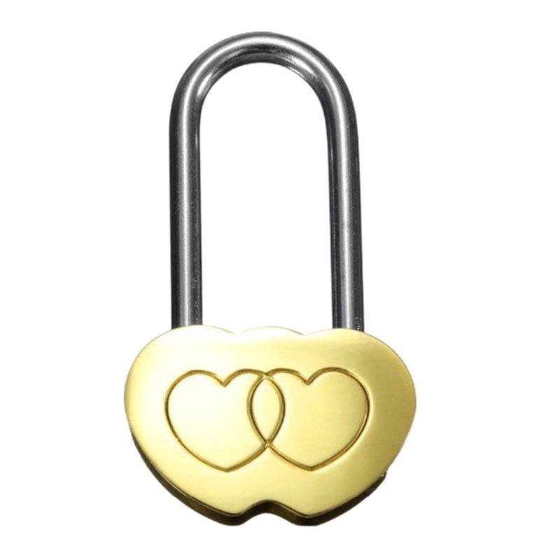 L9NB Personalized Padlock Engraved Double Heart Love Lock Valentines Anniversary Day