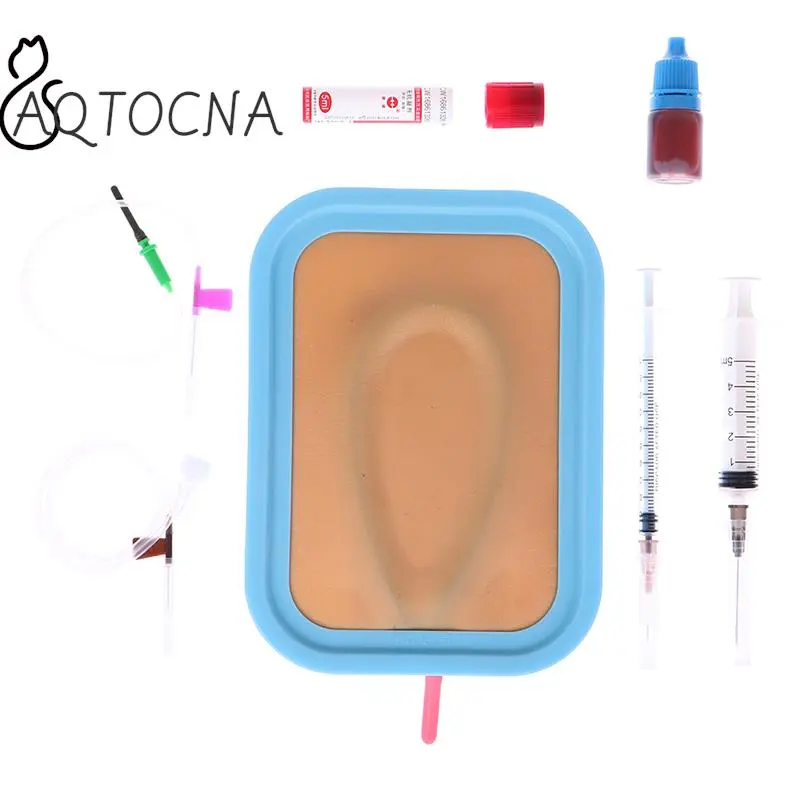 New Nurses learn Intravenous Venipuncture IV Injection Training Package Pad Silicone Wound Skin Suture Training Model