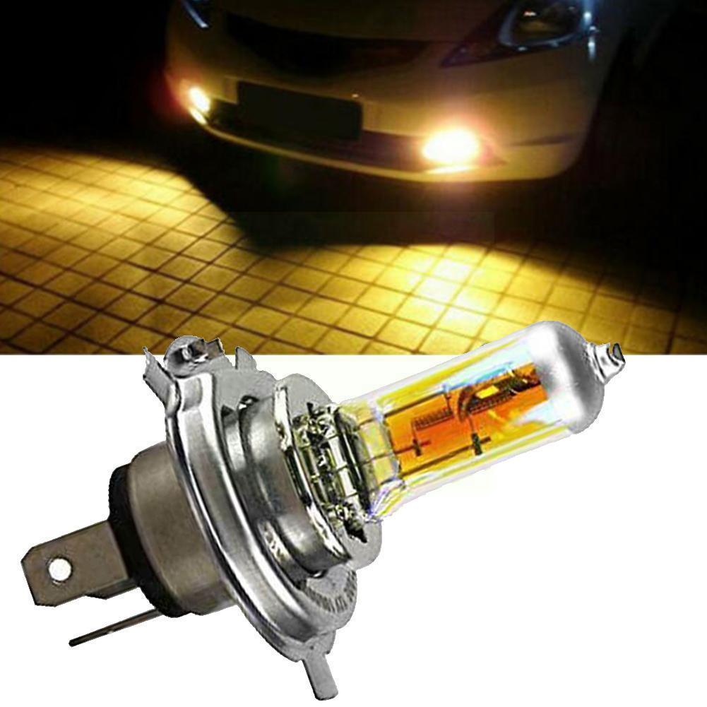 1pc H4 55W 12V Yellow Fog Lights Halogen Bulb High Power Headlight Lamp Car Light Source parking Head auto 60/55W