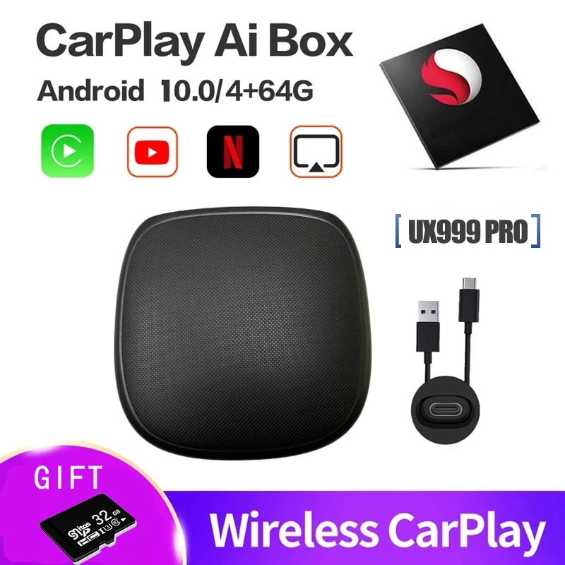 For VW Mercedes Ford Skoda Toyota Honda Carplay Ai Box Wireless Carplay Adapter Android Auto Box Remote Control Touch UX999 Pro