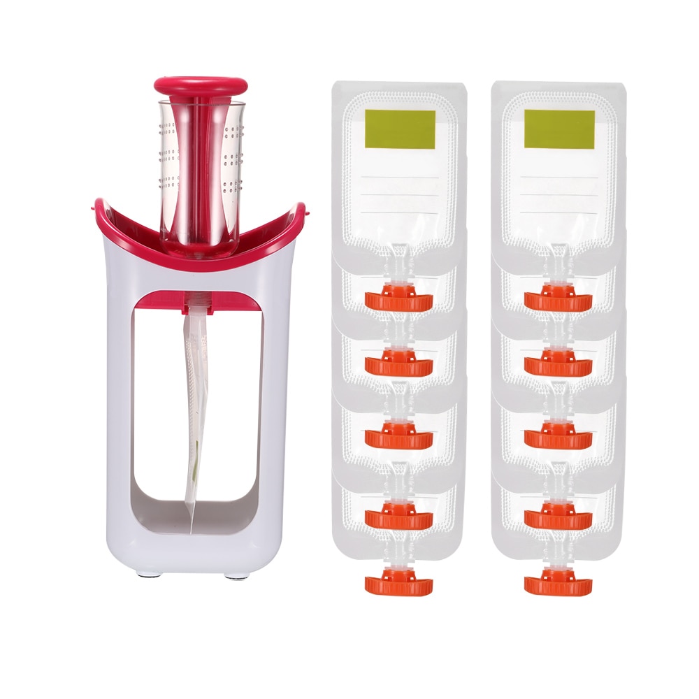 Kids Manual Juicer Squeeze Food Station Homemade Baby Food Dispenser Bags Food Maker Storage Packing Machine Juice Storage Bag