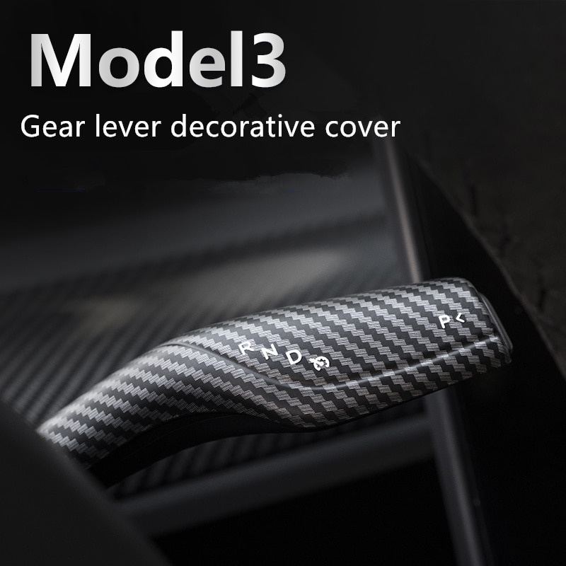 For Tesla Model 3 Y Accessories Carbon fiber Red Matte patch decoration Steering wheel steering lever Model Y wiper controller