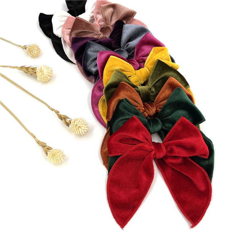 Fable Velvet Bow Hair Clips Baby Girls Christmas Hair Bow Barrettes Kids Women Large Sailor Head Bows Accessories Hair Grips