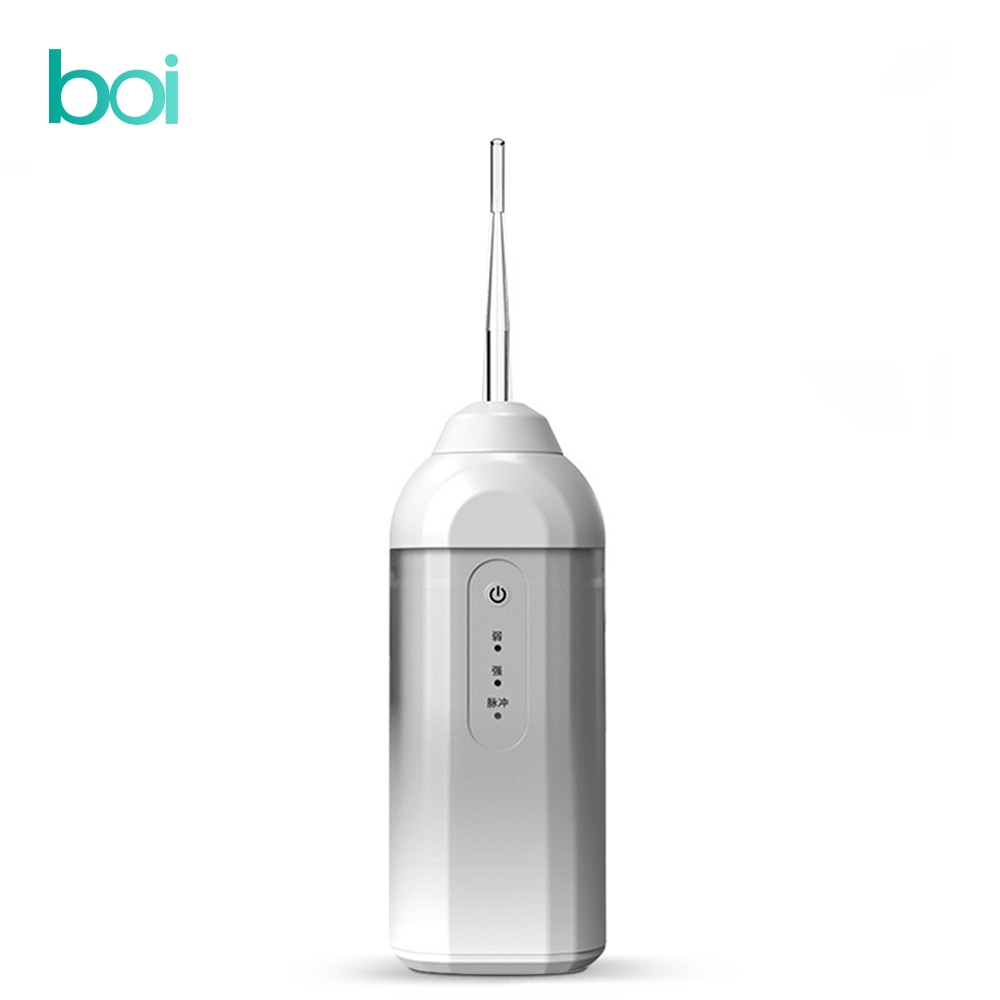 [Boi] Mini Smart Retractable Portable Oral Irrigator Rechargeable Whitening Water Flosser 4 Nozzles 200ML Teeth Cleaner