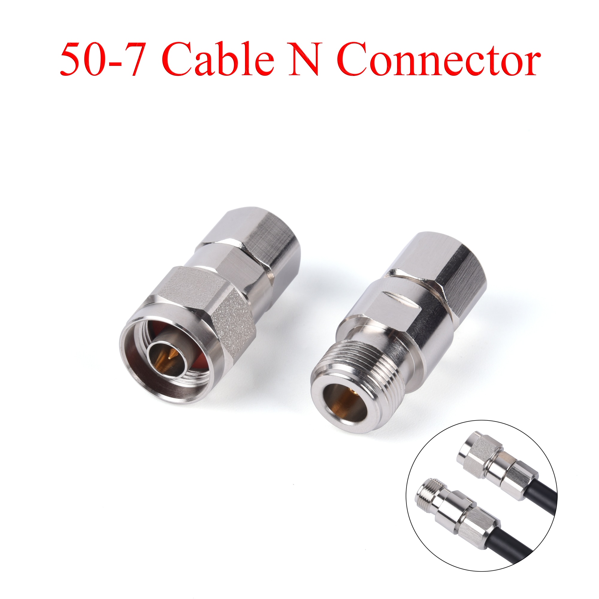 RF Coaxial Connector N Female Jack / Male Plug Socket Clamp Adapter Use For 50-7/RG8U Cable