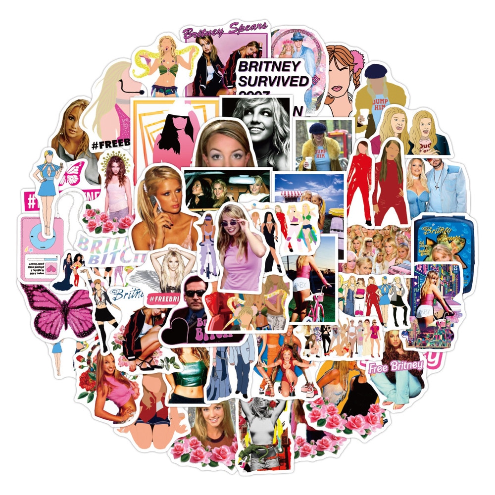 10/50 Pcs/lot Britney Jean Spears American Singer Cartoon Mix Waterproof Stickers For Diy Case Laptop Helmet Skateboard Luggage
