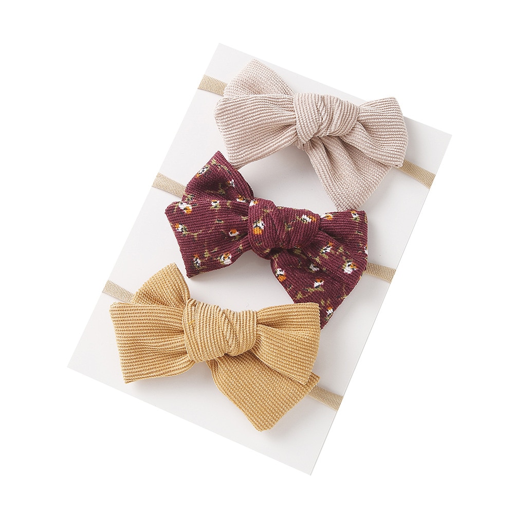 Childrens Accessories Turban Simple Bowknot Hair Accessories Elastic Hairband 3set Baby Hair Tie Kids Headwear Newborn Headscarf