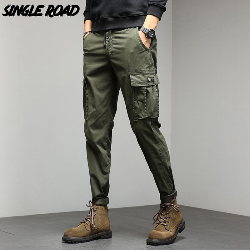 Single Road Mens Cargo Pants Men 2022 Tactical Military Joggers Male Trousers Streetwear Army Green Casual Pants Men Techwear