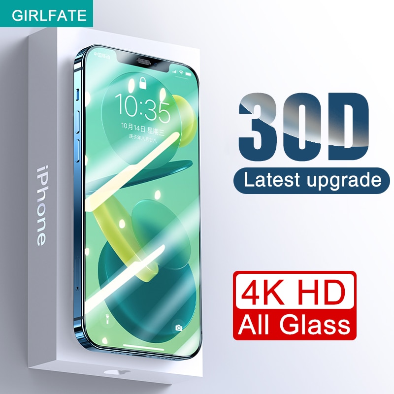 30D Diamond New upgrade Full Cover Screen Glass For iPhone 13 14 12 11 Pro Max Mini XR X XR XS Tempered Glass Screen Protector