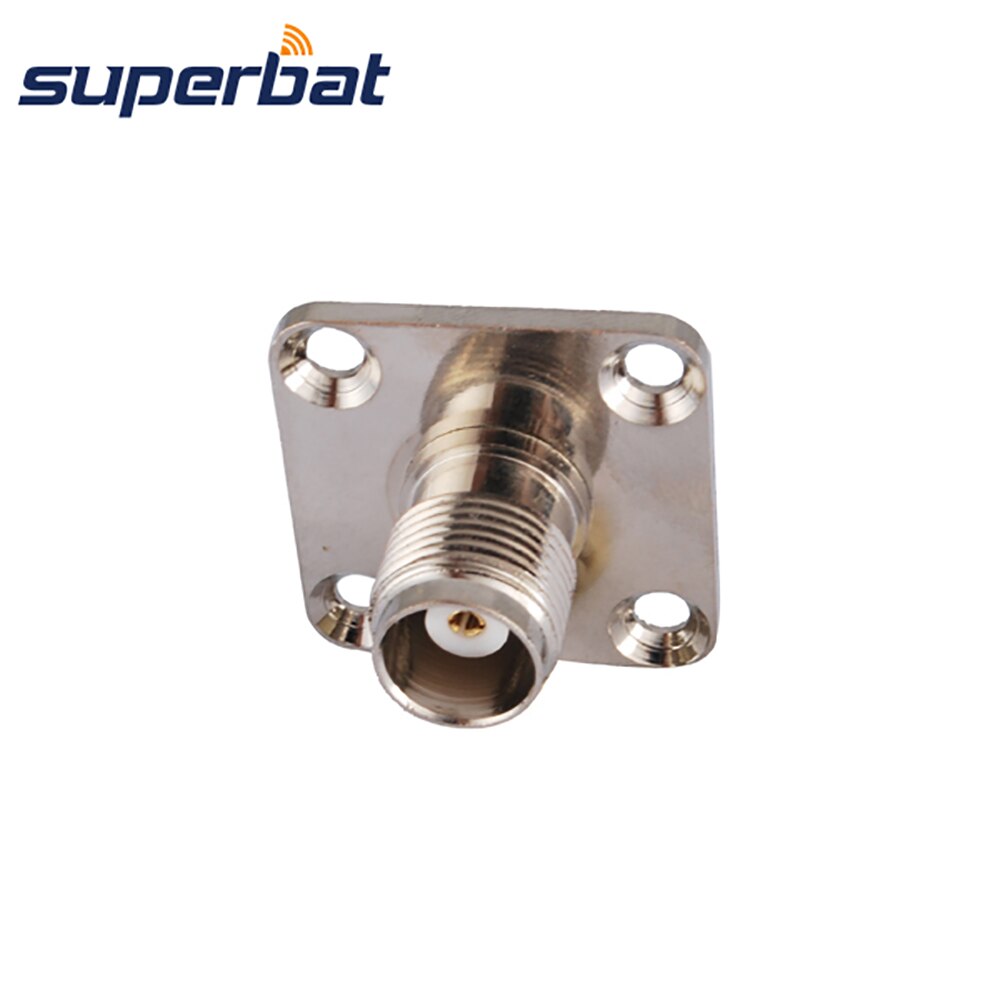 Superbat TNC 4 Hole Panel Mount Female with Solder Cup Wide Flange RF Coaxial Connector