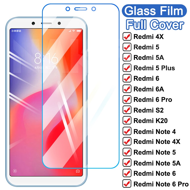 9D Tempered Glass For Xiaomi Redmi 5 Plus 5A 6 6A 4X S2 Go K20 Full Screen Protector Redmi Note 6 5 5A 4 4X Pro Protective Film