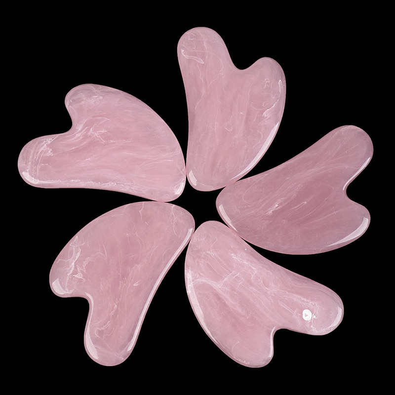 1pc Guasha Scraping Massage Scraper Face Massager Acupuncture Gua Sha Board Belleza Gua Sha Stone Face Care Pink