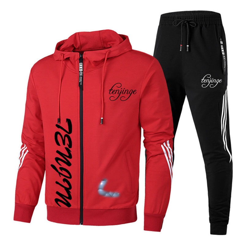 NEW Fashion Men's Tracksuit Spring and Autumn Male Zipper Sweatshirts and Sweatpants Two Piece Suit Jacket Windbreak Sports