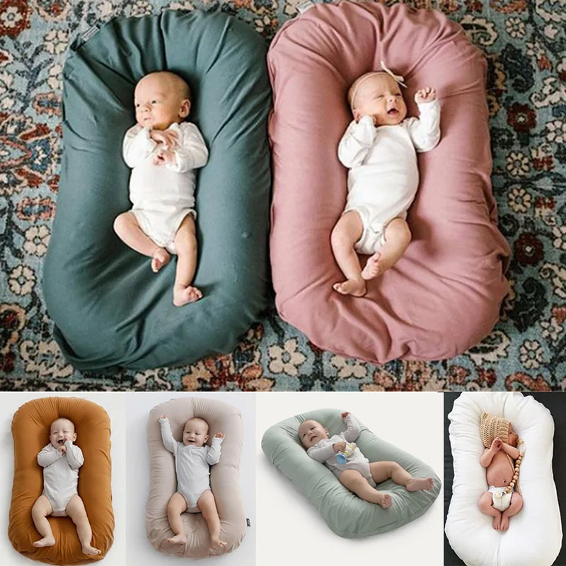 Infant Newborn Baby Lounger Portable Baby Nest Bed for Girls Boys Cotton Crib Toddler Bed Baby Nursery Carrycot Sleeper Bed