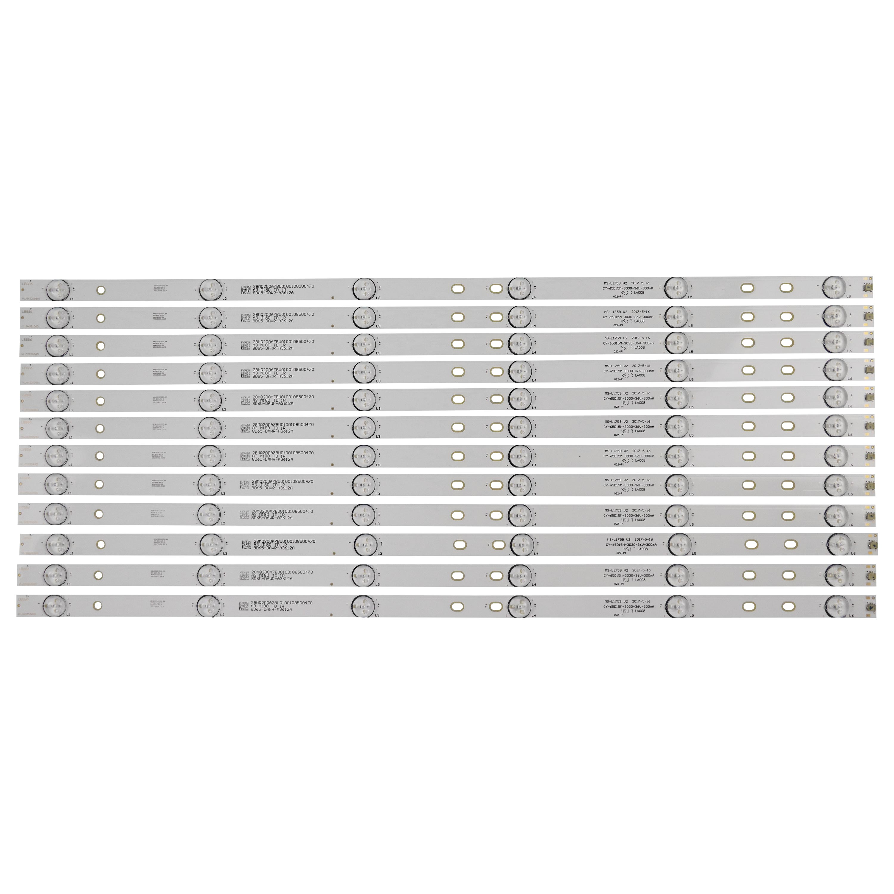 LED backligh strip 6 lmap for MS-L1759 V2 CY-65D15M-3030-36V-300MA A3 8D65-DAWR-A33612A AX65LEDA88-G/0227 PA650SDD-DK52F1
