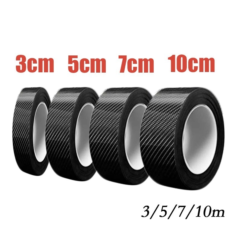 3/5/7/10m*3M 3D Carbon Fiber Protector Strip Sticker Auto Bumper Door Sill Protection Anti-stepping Car Decoration Tape
