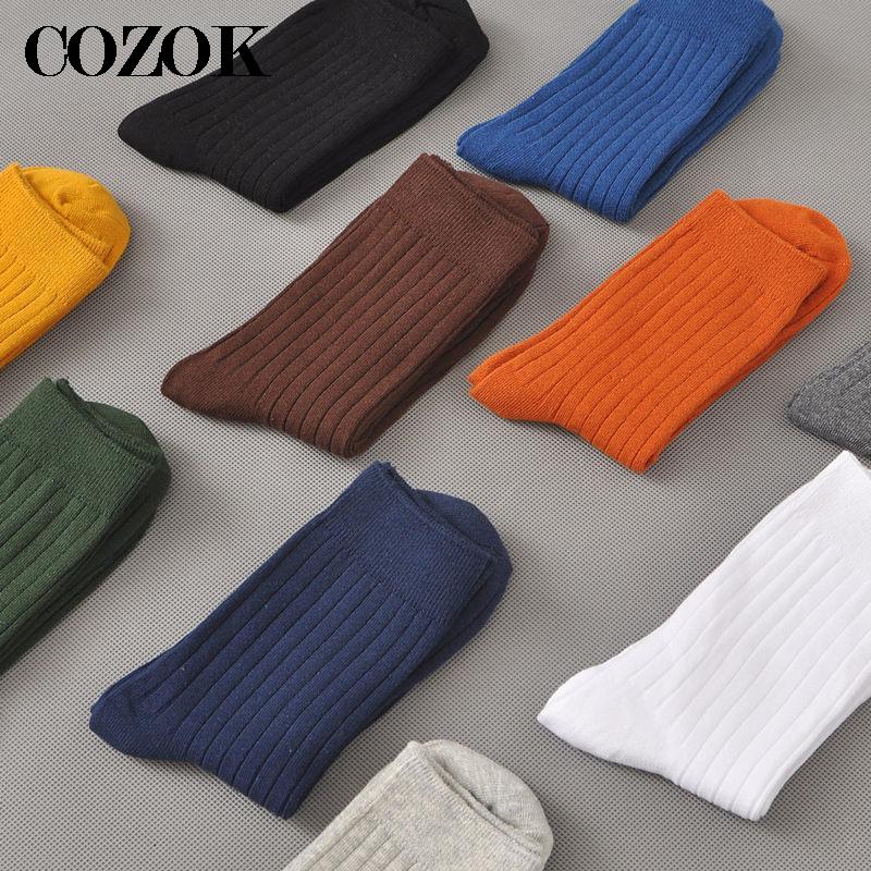 3 Pairs/lot Plus Size Men's Cotton Socks Business Men Deodorant Crew Socks Breathable Men's Fashion Solid Color Size 3