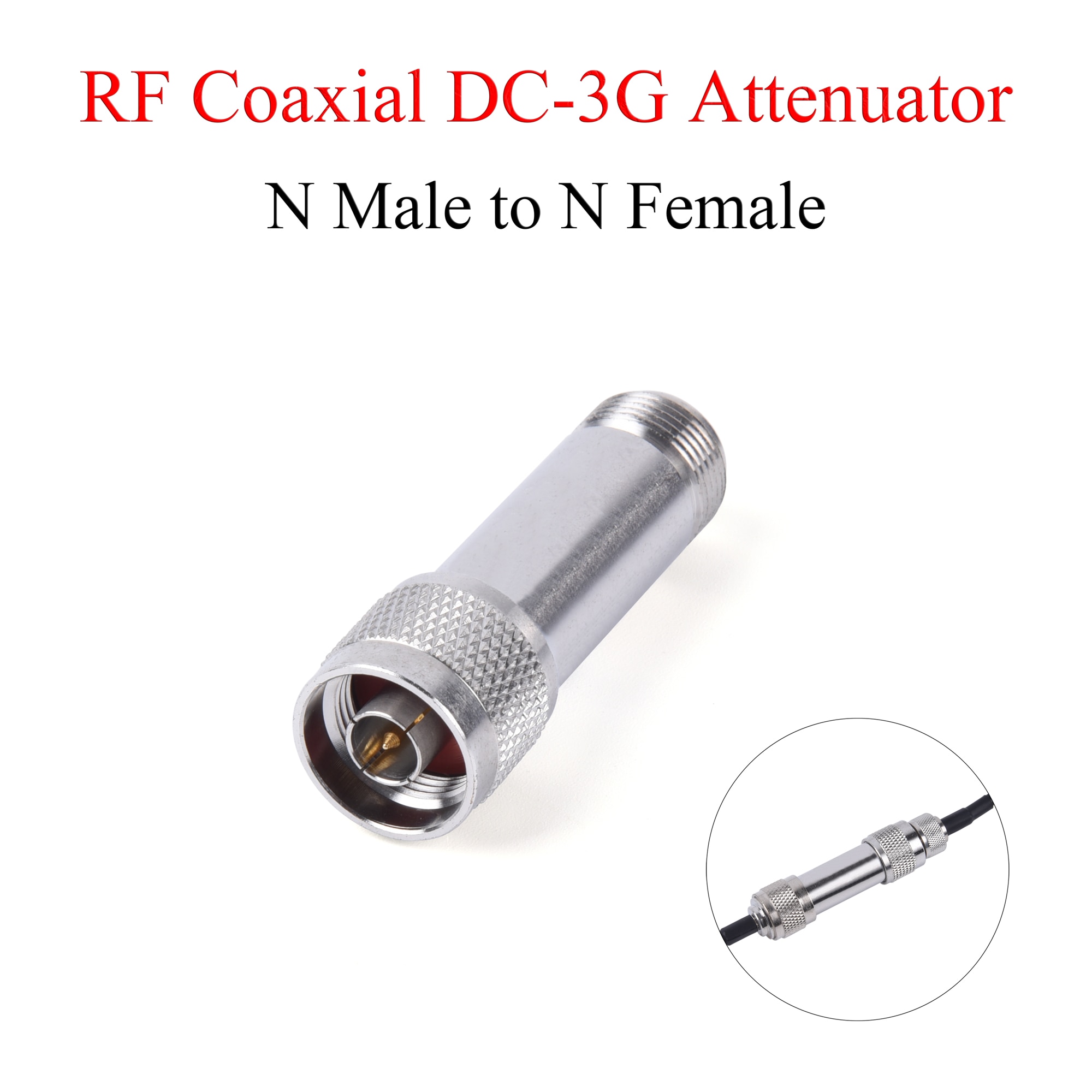 RF Coaxial Attenuators N Male to Female DC-3G 10dBi Connector 5W Frequency 0-3000MHz Fixed Adapter With Extension Cable