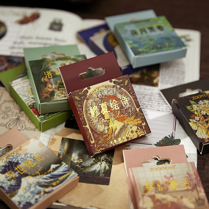 45 pcs/box Vintage Flower Fairy Decorative Ins Sticker Scrapbooking Label Diary Stationery Album Phone Retro Journal Planner