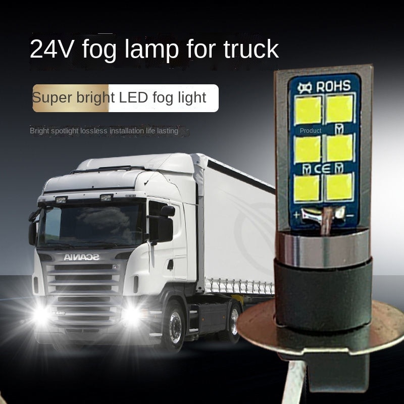 1/2pcs H3 LED Bulb Super Bright Car Fog Lights DC 12V-24V 6000K Running Light Auto Fog Lamp Day Running Light
