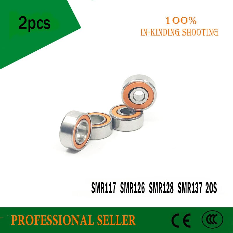 2pcs SMR117 SMR126 SMR128 SMR137 2OS CB ABEC7 Stainless Steel Hybrid Ceramic Bearings/Fishing Reel Bearings smr128c 2os