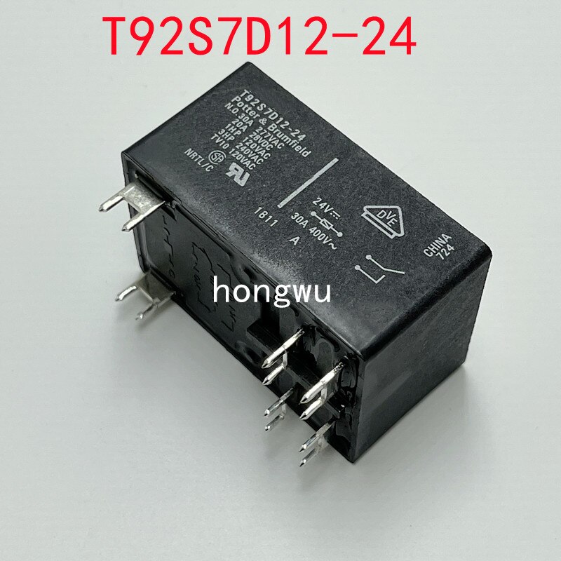 100% Original New 1PCS/ T92S7D12-24 DC24V relay 30A 6pins