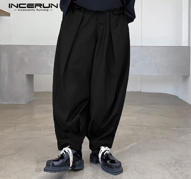 New Men's Pantalons Party Nightclub High Waist Trousers Stylish Male Handsome All-match Simple Wide Leg Pants S-5XL 2021 IN