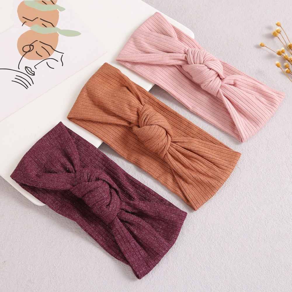 Wecute Children's Turban Baby Girl New Knitted Headband Princess Hair Accessories Soft Kids Elastic Headband Thread tie 18*
