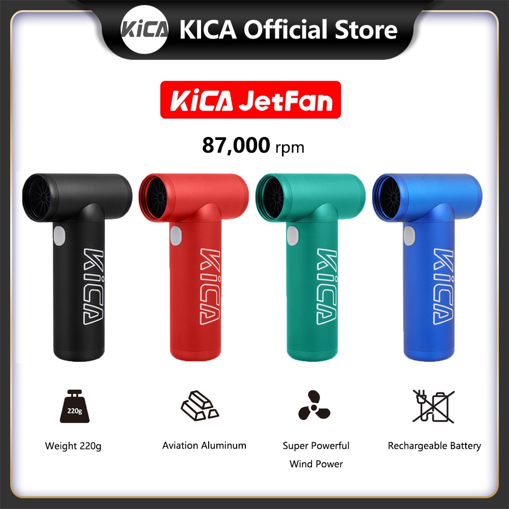 KICA Jetfan Portable Air Blower Mini Turbo Fan Rechargeable Keyboard Cleaner Compressed Air Duster for Computer PC Car Camera