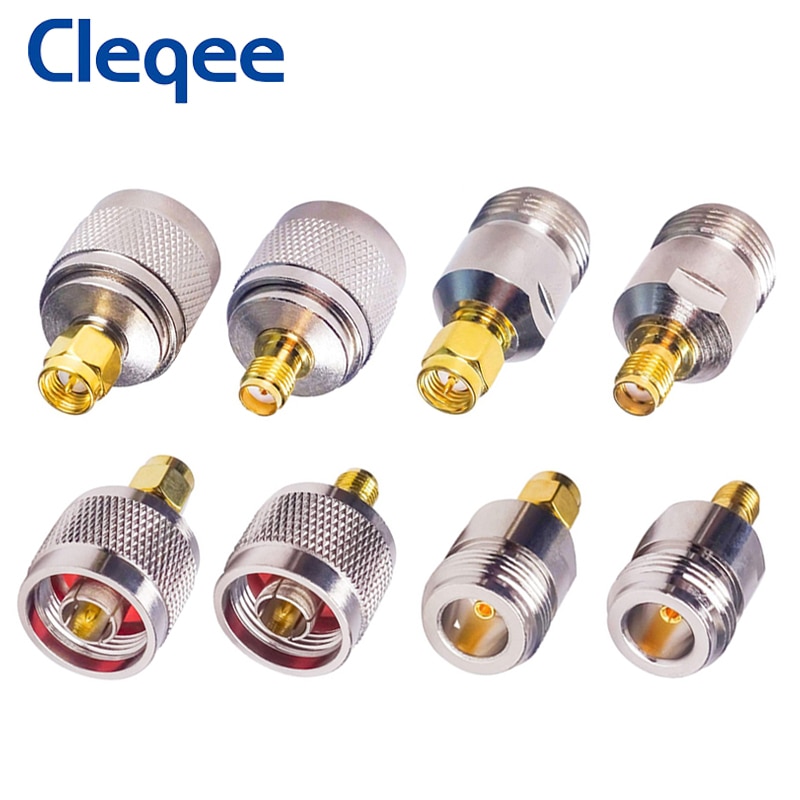 Cleqee 2pcs N To SMA Adapter N Male To SMA Male Plug Female Jack RF Connector 4 Type Test Converter Fast Shipping
