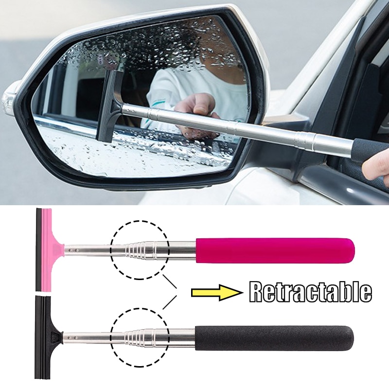 Retractable Car Rearview Mirror Wiper Rainy Car Rearview Mirror Quickly Wipe Water Mist Dirt Remover Glass Rain Cleaning Tool