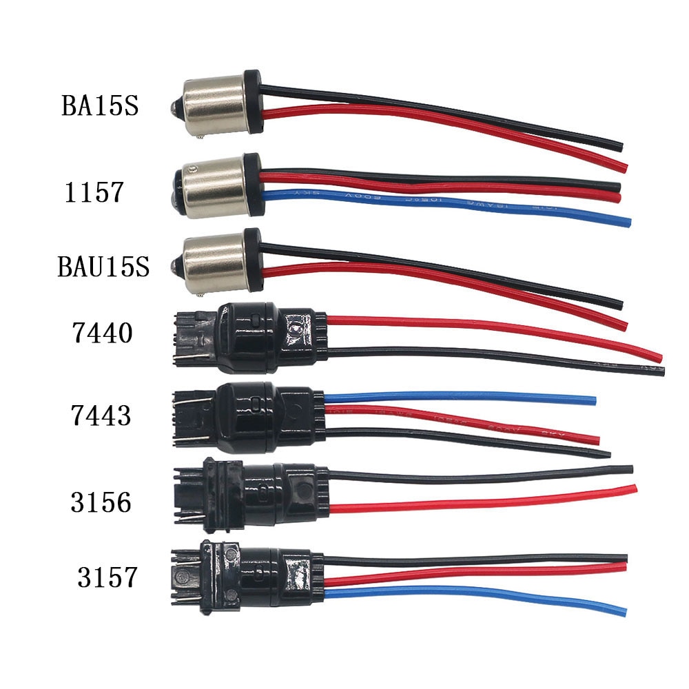 1piece 1156 1157 BAU15S 7440 7443 3156 3157 Socket Connector Male Adapter For Car LED Light DIY Wiring Harness