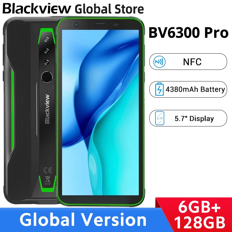 Global Version Blackview BV6300 Pro 6GB RAM 128GB ROM NFC Octa Core Smartphone MTK Helio P70 5.7" Display Mobile Phone 4380