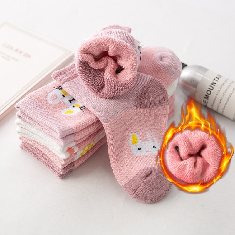 5 Pairs/Lot Real Woolen Thick Baby Kids Socks Winter Soft Warm Socks for Children 1-10 Years Boys Girls Thermal Floor Socks