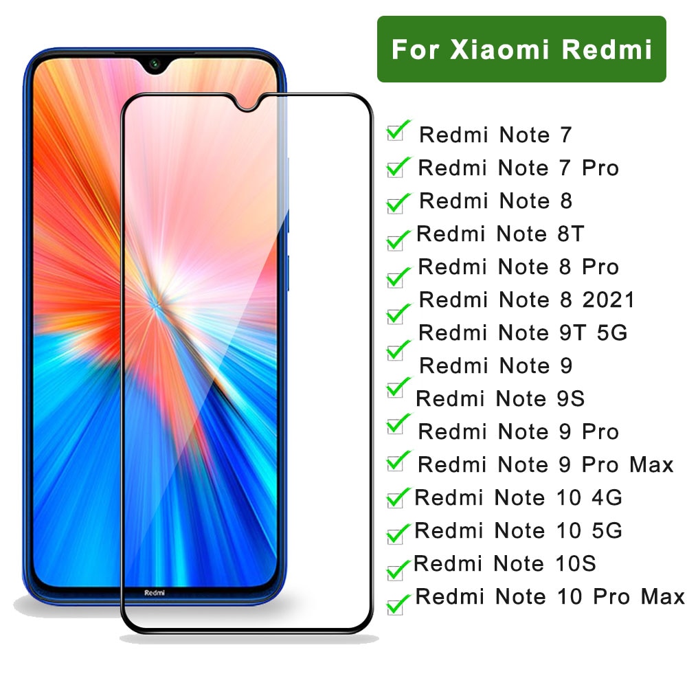 Glass For Xiaomi Remdi Note 10 Pro 10S Screen Protection For Redmi Note 10 9 8 7 Pro 9S 9T 9i 9C 8T 9A Note 8 Screen Protector