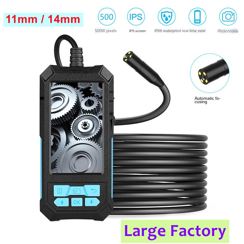 P90 11-14mm Single Lens Industrial Endoscope 1080P HD 4.5 " LCD Digital Inspection Camera WIth Hard wire for Car Engine Dra