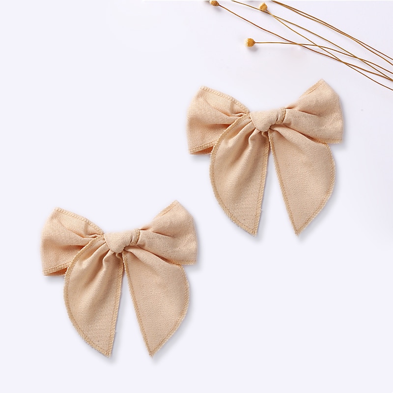5.7 Inches Bows For Girls Hairclip Baby Hair Clips Cotton Linen Hairpins Children Barrette Pins Kawaii Accessories Hairgrips